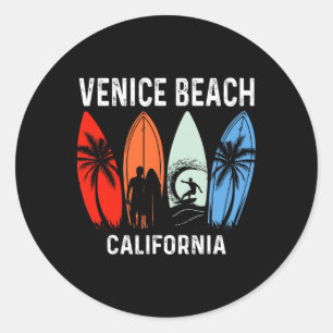 Adesivo Praia de surfe retrô Venice Beach Califórnia