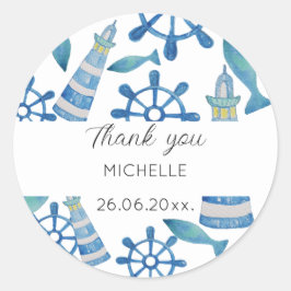 Adesivo Praia do Farol Aquarela Pintada à Mão