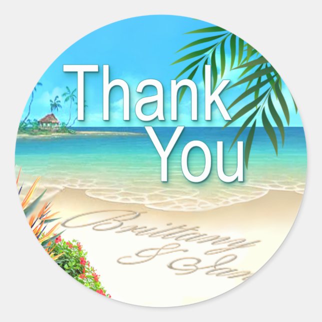 Adesivo Praia Exótica (me peça para colocar seus nomes na  (Frente)