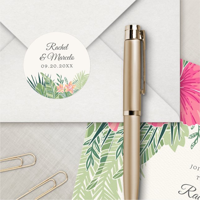 Adesivo Praia Floral Tropical (Criador carregado)