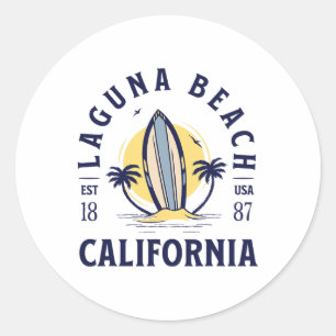 Adesivo Praia Laguna Califórnia Surf Verão Férias Vinta