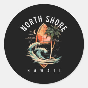 Adesivo Praia Norte do Havaí Prancha de Surf Oahu Haleiwa