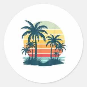 Adesivo Praia Palm Árvore Sunset Graphic Tropical Summer V