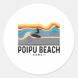 Adesivo Praia Poipu Havaí Surfboarder Homens Mulheres