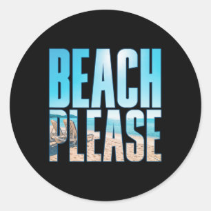 Adesivo Praia, Por Favor, Camisa Praias De Férias De Verão