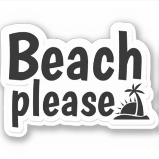 Adesivo Praia por favor design de texto