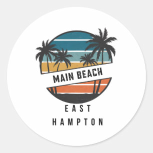 Adesivo Praia Principal Retro East Hampton Prancha de Surf