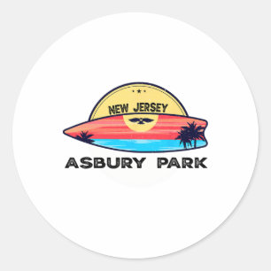 Adesivo Praia Retro Asbury Park Nova Jersey Prancha de Sur