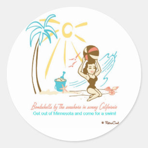 Adesivo 'Praia retro Bombshell