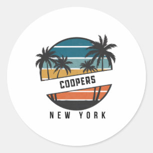 Adesivo Praia Retro Coopers Nova York Prancha de Surfe Sur