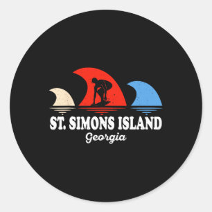 Adesivo Praia Retro St Simons Island Geórgia Surfboarding
