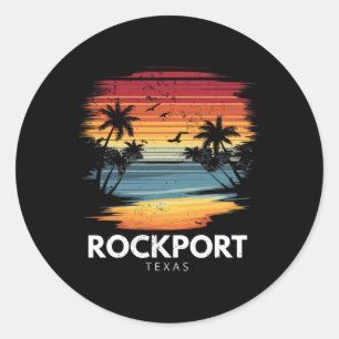 Adesivo Praia Rockport Texas Surfboard Surfing Vintage