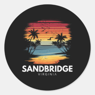 Adesivo Praia Sandbridge Virgínia Surfboard Surf Vintag
