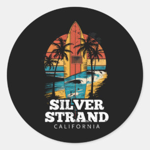 Adesivo Praia Silver Strand Califórnia Prancha de Surfe Su