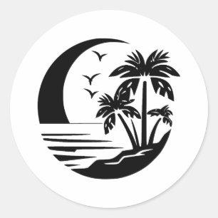 Adesivo Praia Simples   Elegância em preto e branco