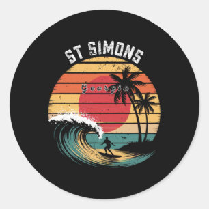 Adesivo Praia St Simons Geórgia Praia Surfando 