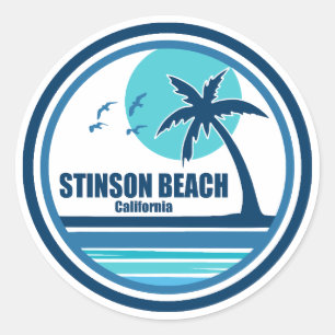 Adesivo Praia Stinson Califórnia Palmeira Pássaros