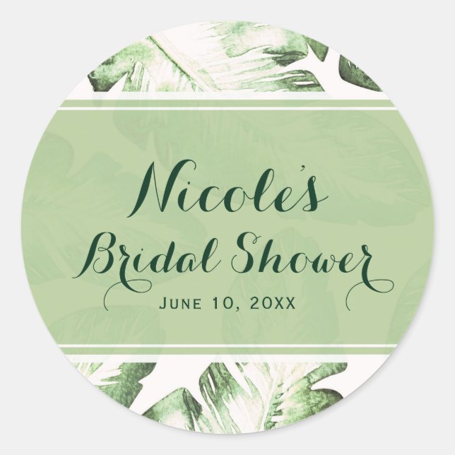 Adesivo Praia Tropical Verde Elegante Deixa Favor (Frente)