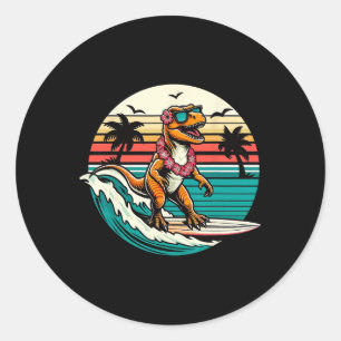 Adesivo Prancha de Surf de Dinossauro Engraçado Praia Verã