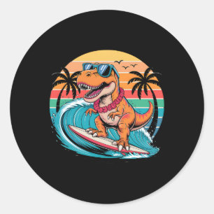 Adesivo Prancha de Surf de Dinossauro Engraçado Praia Verã