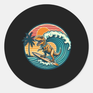 Adesivo Prancha de Surf de Dinossauro Engraçado Praia Verã