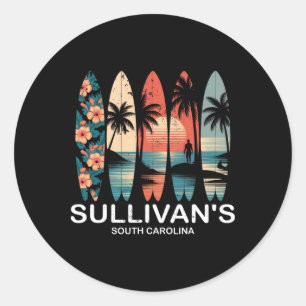 Adesivo Prancha de surf retro de Sullivan da Carolina do S
