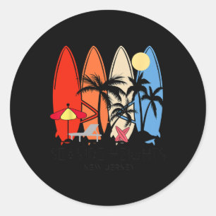 Adesivo Prancha de Surf Retro Vintage Seaside Heights Nova