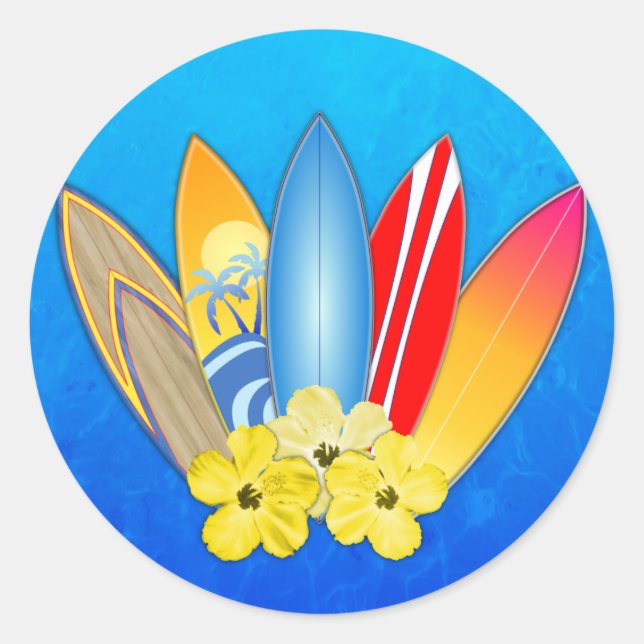 Adesivo Pranchas E Hibiscus (Frente)