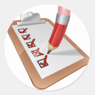 Adesivo Prancheta da avaliação dos desenhos animados com