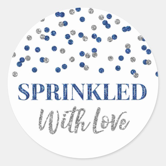 Adesivo Prata Azul Escura Confetti Espelhado com Amor (Frente)