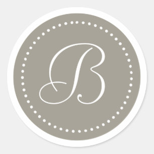 Adesivo Prata de alumínio redonda do monograma/beira