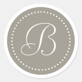 Adesivo Prata de alumínio redonda monograma/Borda de ponto