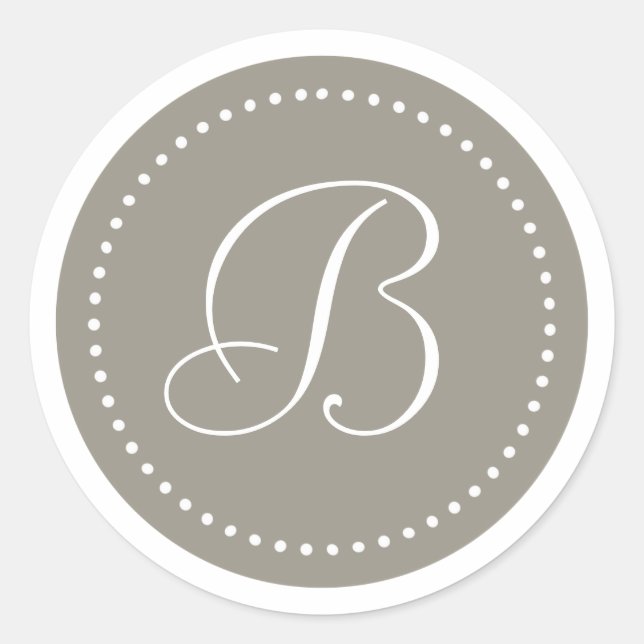 Adesivo Prata de alumínio redonda monograma/Borda de ponto (Frente)