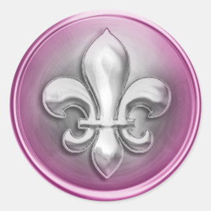 Adesivo Prata e Rosa Olhar Gravado Fleur de Lis
