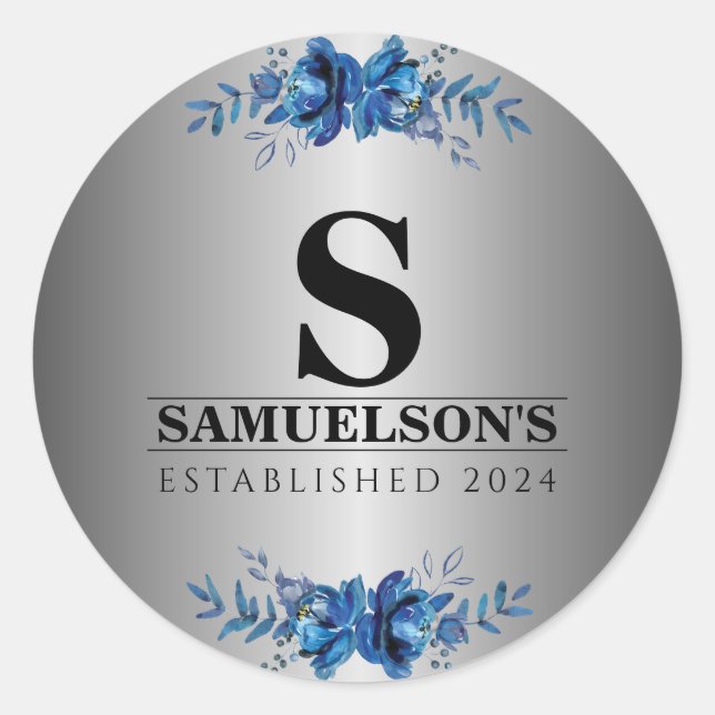 Adesivo Prata Metálica Azul Jardim Soirée (Frente)