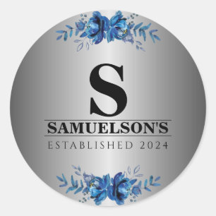 Adesivo Prata Metálica Azul Jardim Soirée