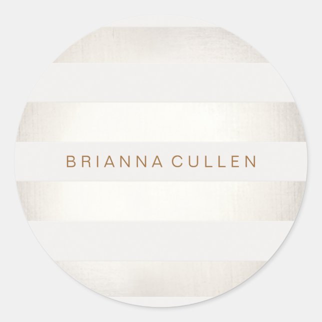 Adesivo Prata Na moda simples FAUX e tiras brancas 2 (Frente)