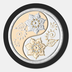 Adesivo Prata & Ouro Yin Yang