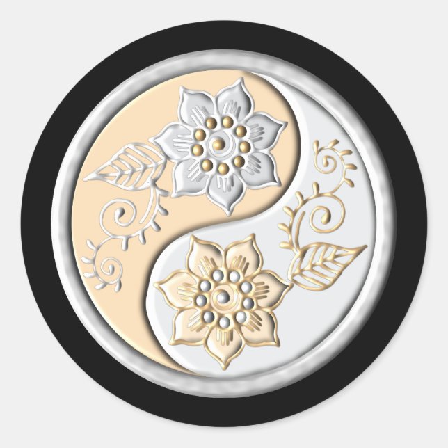 Adesivo Prata & Ouro Yin Yang (Frente)