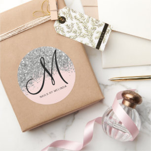 Adesivo Prata Rosa Esbranquiçada Confetti Glitter Busines