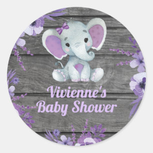 Adesivo Prata russa de elefante roxo para o aniversário d