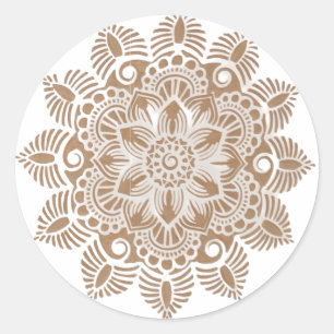 Adesivo prateado de design floral antigo