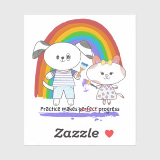 Adesivo Prática de gatinhos e cachorros Kawaii avança