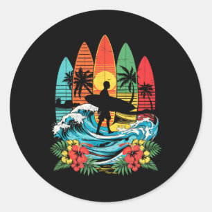 Adesivo Praticante de surfboard Havaí Onda Surfista Amante