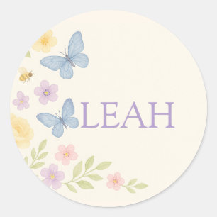 Adesivo Prato de Aniversário Floral de Chá em Aquarela Pas