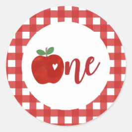 Adesivo Prato de Papel de primeiro aniversário da Apple of