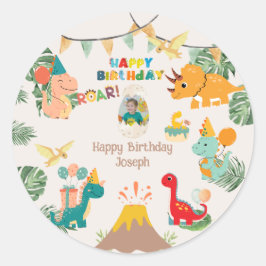 Adesivo Prato de Papel para Festa de Aniversário de Dinoss