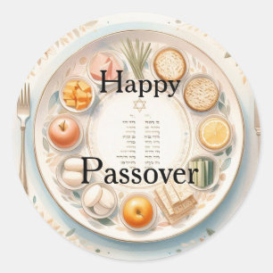 Adesivo Prato de Seder Feliz Páscoa - Minimalista Moderno