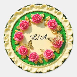 Adesivo Prato Verde Decorativo Com Rosa Rosa