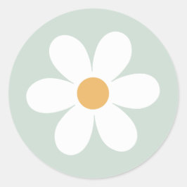 Adesivo Pratos de papel boho verde margarida retrô